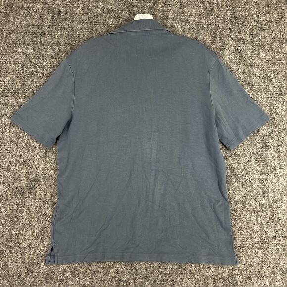 Lands End  Polo Shirt Medium Men Traditional Fit Slate Blue Business Casual - Picture 2 of 8